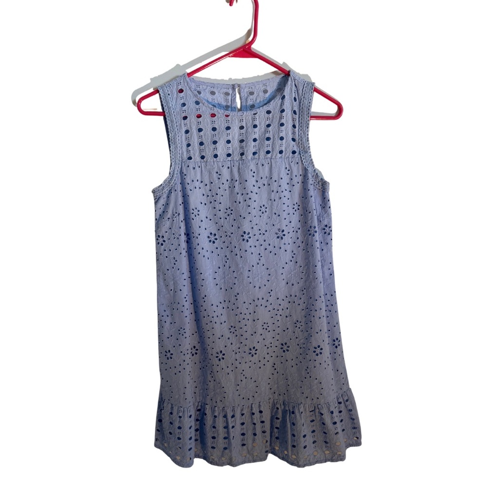 NWOT LOFT Light Blue Eyelet Dress Size 2